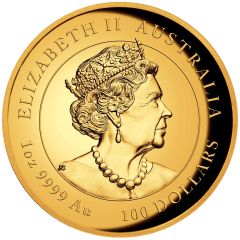 100 Dollars - Elizabeth II 6th Portrait - Year of the Mouse - Gold Proof High Relief