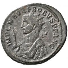 Antoninianus - Probus Imperial mantle, left, sceptre surmounted by eagle, VIRTVS AVG, Victory