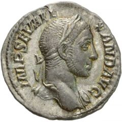 Denarius - Severus Alexander P M TR P VIIII COS III P P, Sol