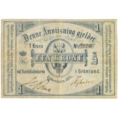 1 Krone / 48 Skilling - Christian IX Handelsstederne i Grønland