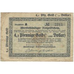 4.2 Pfennig Gold = 1⁄100 US-Dollar Flensburger Schiffbaugesellschaft