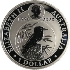 1 Dollar - Elizabeth II 6th Portrait - Kookaburra - 30th Anniversary
