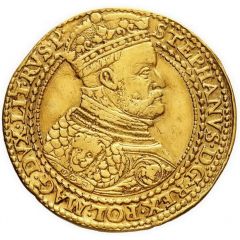 Pięciodukat gdański / Półportugał - Stefan Batory Gdańsk mint