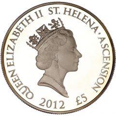 5 Pounds - Elizabeth II Globe with flags