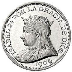 40 Pesetas - Alfonso XIII Death of Isabella II