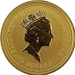 25 Dollars - Elizabeth II 3rd Portrait - Kangaroo - Gold Bullion Coin