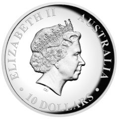 10 Dollars - Elizabeth II 4th Portrait - Australian Wedge-Tailed Eagle - Silver High-Relief Coin