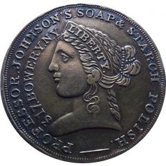 Hard Times Token - Prof. Johnson`s Soap and Starch Polish New York, New York
