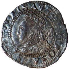 11/2 Pence - Elizabeth I 3rd and 4th issue, small flan