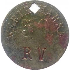 50 Pfennig Werth-Marke, Countermarked 'RV'