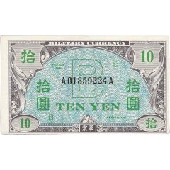 10 Yen US Military Currency - B-Note