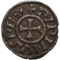 Obol - Pepin II Limoges mint, two crosses