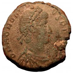 Follis - Honorius GLORIA ROMANORVM, Strike under Theodosius II, Constantinopolis