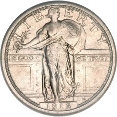 1/4 Dollar `Standing Liberty Quarter` No Stars Below Eagle