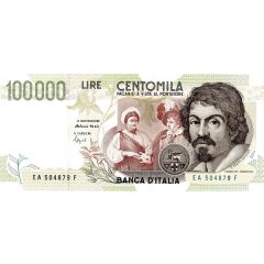 100 000 Lire Caravaggio - 2nd type