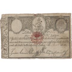 2400 Reis - Pedro IV Overprint on P#19 - John Prince Regent