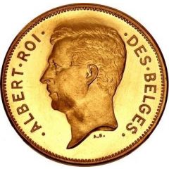 4 Belga / 20 Francs - Albert I French text - Pattern