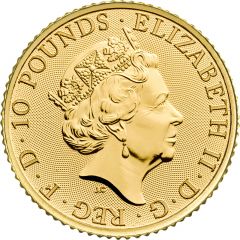 10 Pounds - Elizabeth II Royal Arms, 1/10 oz Fine Gold