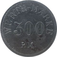 300 Pfennig Werth-Marke, Countermarked `P.M.`