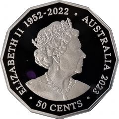 50 Cents In the name of Elizabeth II, 6th Portrait - Elizabeth Regina – Silver Proof