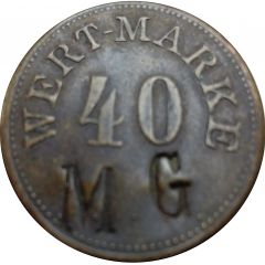 40 Pfennig Wert-Marke, Countermarked `MG`