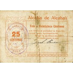 25 Céntimos Alcahalí