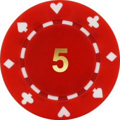 Poker Chip Suited, Numbered - 5