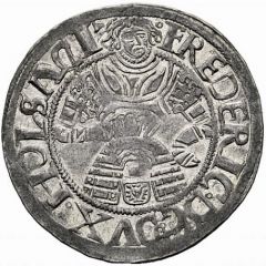 2 Schillings - Frederik I Gottorp mint, year above shield