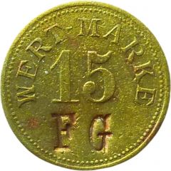 15 Pfennig Wert-Marke, Countermarked `FG`
