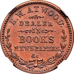 Cent - Civil War Merchant Token - E.W. Atwood Book Dealer Bridgeport, CT