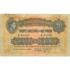 20 Shillings / 1 Pound - George VI India style serial