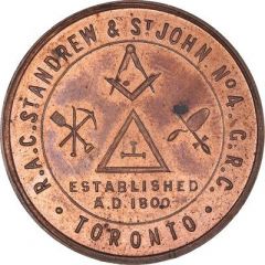 Masonic Penny - St. Andrew & St. John Chapter No. 4 Toronto, Ontario
