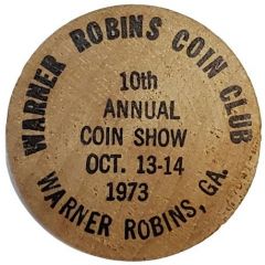 Wooden Nickel - Warner Robins Coin Club Warner Robin, Georgia