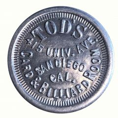 25 Cents- Tod`s Card and Billiard Room San Diego, California