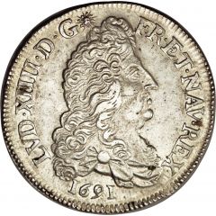1/2 Ecu with 8 Ls - Louis XIV 1st type