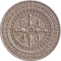 Game Token - PJJJ 26 mm, Brass