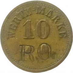 10 Pfennig Werth-Marke, Countermarked `RQ`