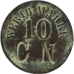 10 Pfennig Werth-Marke, Countermarked `CN`