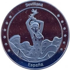 Medal - Dancer and bull nickel plated