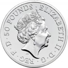 50 Pounds - Elizabeth II William Shakespeare, Fine Silver