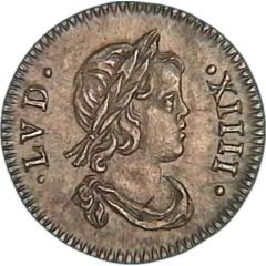 1⁄24 Ecu with draped bust - Louis XIV