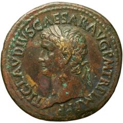 Sestertius - Claudius IMP T VESPAN AVG REST S C, Spes