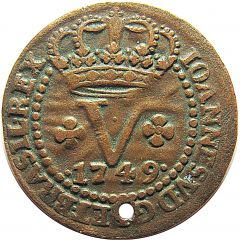 5 Réis - João V State of Grão-Pará and Maranhão, Lisbon Mint