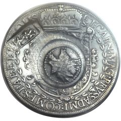 Jefimok Rouble - Alexey Mikhailovich Countermarked over `Austria Hall Mint Taler 1613`