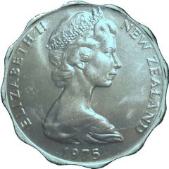 20 Cents - Elizabeth II 2nd portrait, Kiwi - Planchet Error