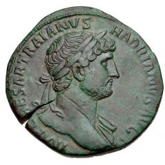 Sestertius - Hadrian PONT MAX TR POT COS III SECVR AVG S C, Securitas