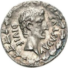 Denarius - Augustus C MARIVS C F TRO IIIVIR