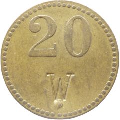 20 Pfennig Werth-Marke, Countermarked `W`
