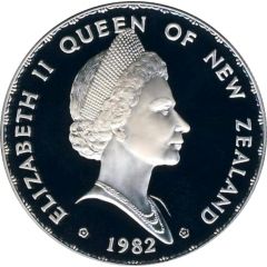 1 Dollar - Elizabeth II Berry Portrait, Takahe Bird, Silver Proof