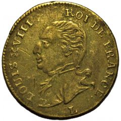 Rechenpfennig - Louis XVIII, `Für die gerechte Sache`